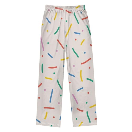 Fun Color Line Boys Pants Boys Athletic Pants Long Pant for Boywith Pockets Wide-Leg Size 6-14Y2