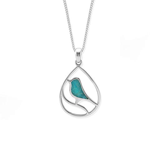 Boma Jewelry Sterling Silver Turquoise Bird Necklace, 16 Inches #TOP1