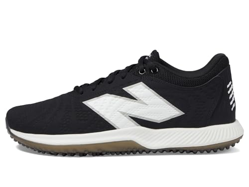 New Balance Unisex FuelCell 4040 V7 Turf Trainer Baseball Shoe, Black/Optic White Synthetic, 15 US Men4