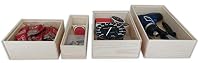 Zeller 4X Ordnungsbox Kiefer Set gemischt Allzweckkiste Holzkiste Holzbox Kiste – Ansicht 3