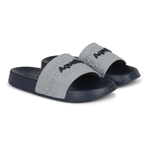 Image of Aqualite NEO-266 Men Slide Slippers with Comfotable Sole Slip-On Flat Flip Flops, Sliders, Chappal & Comfort Insole Slipper for Men