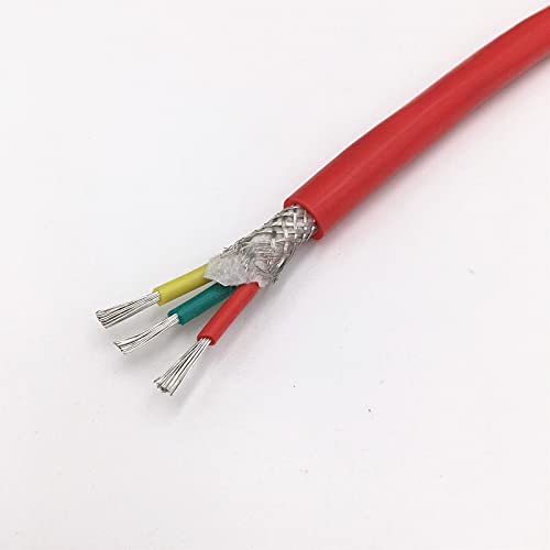 Davitu Wires & Cables - 10M flexible silicone Shielded Cable 4 Core silicone wire high temperature Multimeter lead wire cable - (Color: Red, Length: 4X0.5 Square)