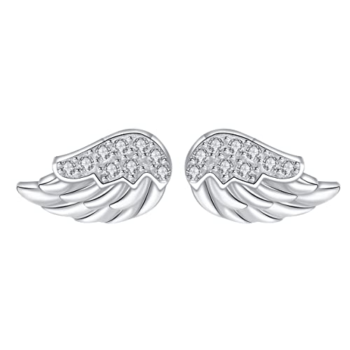 Arrebol Engelsflügel Ohrringe silber 925 Damen Süß Engel Flügel Ohrstecker mit 3A Zirkonia Ohrschmuck Für Frauen Mädchen Geschenk Cover