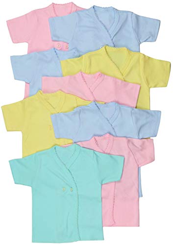 ToBeInStyle Babies' 4 Pack Relaxed Fit Short or Long Sleeve Button Up Kimono Tee Swaddle Shirt