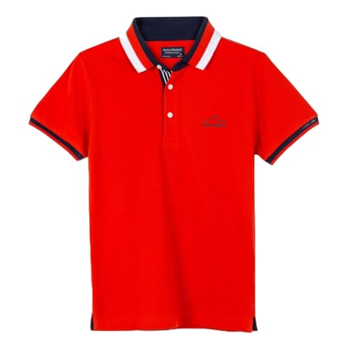 Polo de sport pour garçons rouge manches courtes col classique 14 ans