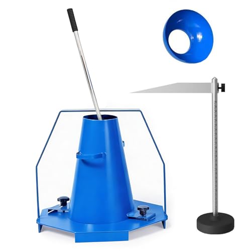 Kit di cono di calcestruzzo industriale, set di prova in acciaio resistente con asta di manomissioni e righello, strumento di misurazione della lavorabilità di precisione per il controllo di qualità d