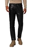 RICANO Franklin Herren Lederhose, Ziegen Nappa Echtleder (34, schwarz)