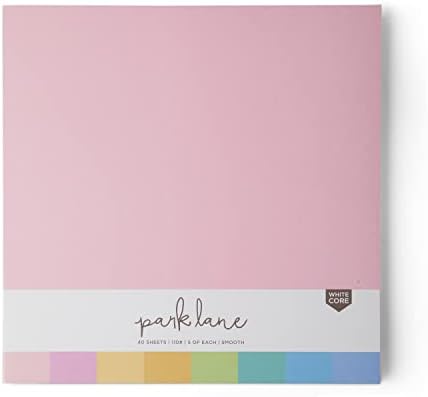 12x12 Cardstock Paper Pack - 110 lb Assorted Pastel Colored Scrapbook Paper - Double Sided Card Stock for Crafts, Embossing, Cardmaking - 40 Sheets