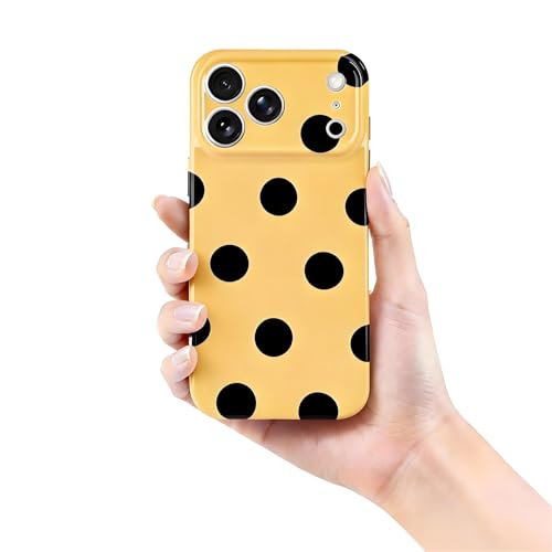 Coque iPhone 17 Pro Max motif mignon jaune pour filles et femmes actives