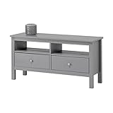 hagge home Mueble de TV de madera escandinava, color gris