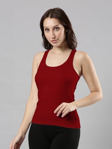 Image of Femmora Body Hugging Waist Length Camisole, Solid, Soft and Comfortable Cotton Fabric with Racer Back, for Women,Pack of 1