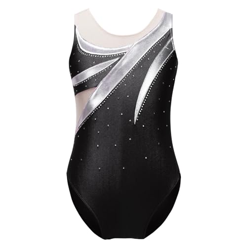 BNDDZBN Gymnastics Leotards for Girls Girls Artistic Skating Dance Gymnastics Suit for Dancing(Black,8)
