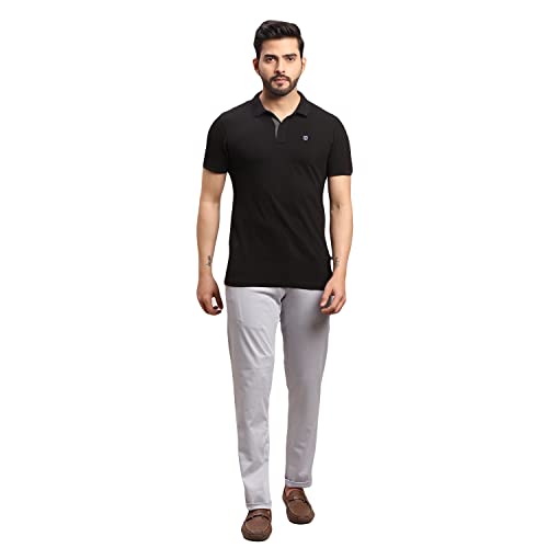 Image of Parx Men's Cotton Blend Print Pattern Low Rise Tapered Fit Flat Front Casual Trouser