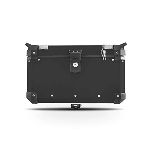 Baú Alumínio Traseiro Top Case 48 Litros Super Adventure Alumínio Modelo Universal Preto Fosco