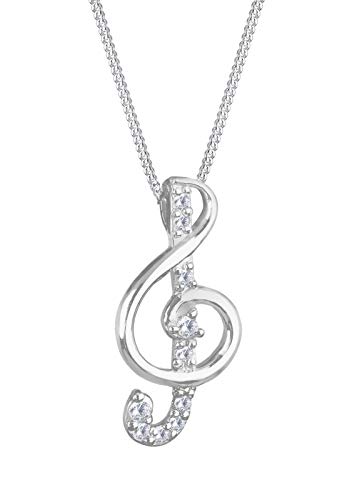Preisvergleich Produktbild Elli Halskette Notenschlüssel Zirkonia 925 Sterling Silber