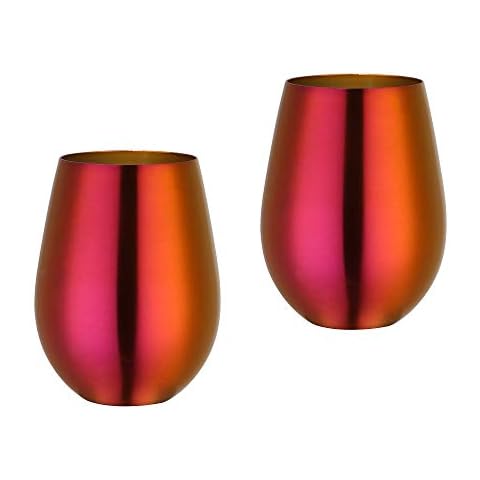 Copas de vino inastillables de acero inoxidable Meisha-EUR, juego de 2 Cover