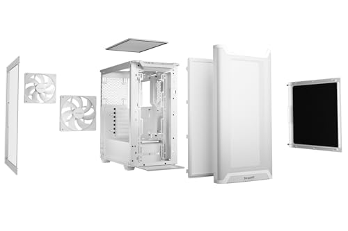 Image of be quiet! Pure Base 501 White PC case | 2 Preinstalled Quiet Fans | Mid Case | USB 3.2 Gen | Airflow | Glass Window | BGW75