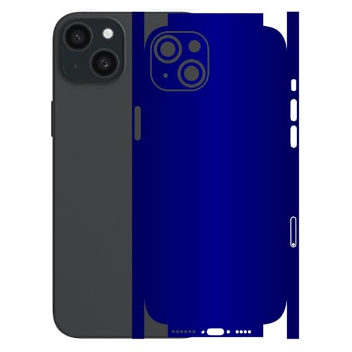Image of AtOdds - Full Body Back Screen Guard Protector Film - Lamination Wrap Skin Sticker for iPhone 15 Plus | Scratchproof Matte Finish (Design - Cobalt Blue)