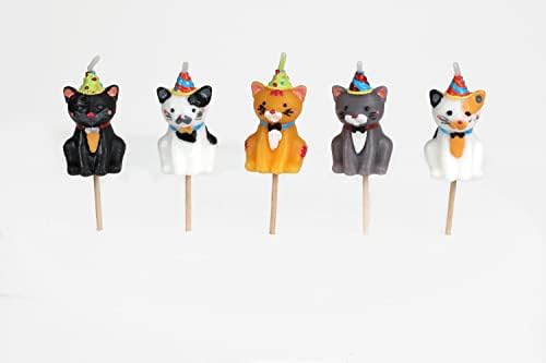 Smiling Faces Party Candles - Fun Novelty Candles for Birthday Cakes & Parties - Childrens Cake Toppers - Dinosaur