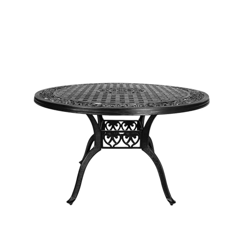 6 Person Round Outdoor Dining Table: Stylish Patio Sets for Perfect Gatherings 5 PATIO-IN Cast Aluminum Patio Table,48