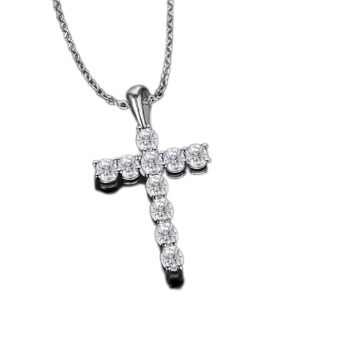 Pendentifs croix Moissanite 4x3mm femmes, collier argent 925 de fiançailles