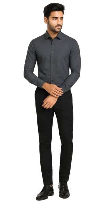 Men’s Formal Shirt and Trouser Combo Set | Solid Full Sleeve Regular Fit Office Wear Shirt with Formal Pant | Stylish Party & Business Wear Clothing Set for Men-image-47