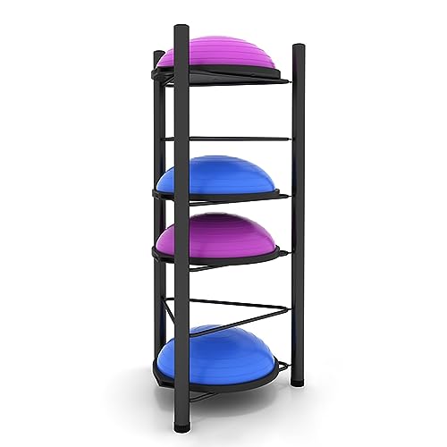 Supporto portaoggetti per Half Balance Ball - Organizzatore per Palestra Domestica a 3/5/6/7 Livelli per Esercizi Bosu, Slam Ball, Medicine Ball - Supporto da Pavimento Resistente per riporre attrezz