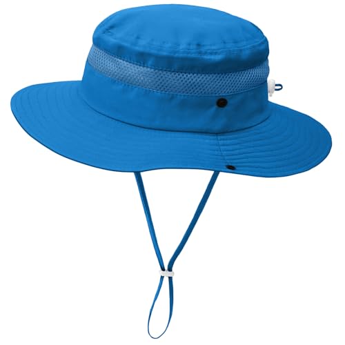 Outdoor Kids Sun Hat for Boys Girls Wide Brim Mesh Bucket Hat UPF 50+ Sun Protection Breathable Summer Fishing Safari Hat