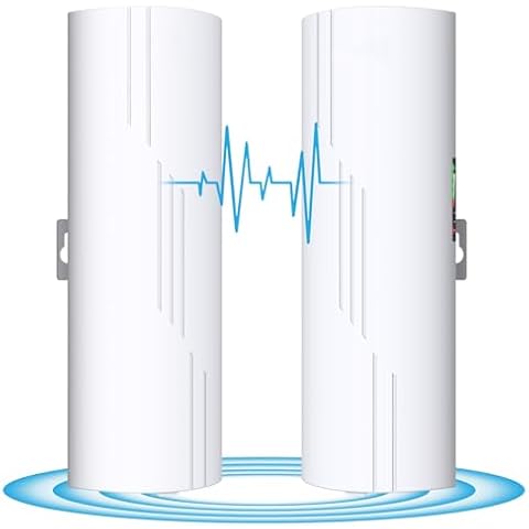 Wireless Bridge,5.8GHz WiFi Bridge Point to Point Outdoor CPE, 3KM Long Range Ethernet Bridge with 100Mbps/1000Mbps LAN Ports,24V PoE Adapter, 16dBi High-Gain Antenna Cover