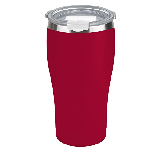 Tahoe Trails 20 oz Tumbler with Lid Stainless Steel Vacuum Insulated Double Wall Thermal Cup Coffee Mug Great for Cold or Hot Drinks Chinese Red