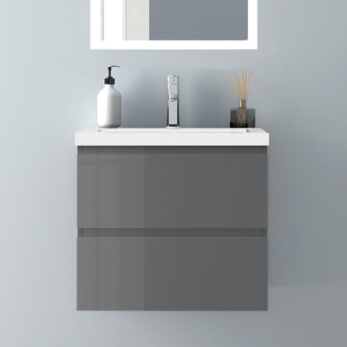 Biubiubath Badezimmermöbel 60cm Mineralguss Waschtisch mit Unterschrank...