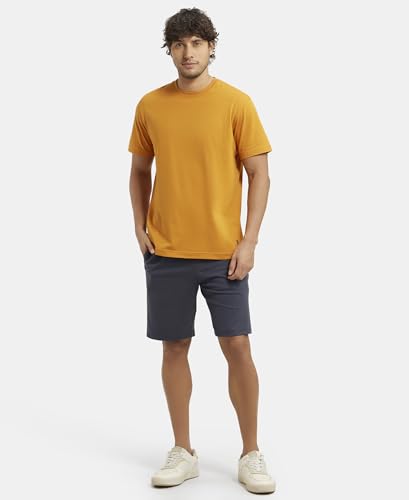 Image of Jockey AM12 Men's Super Combed Cotton Straight Fit Solid Shorts with Side Pockets