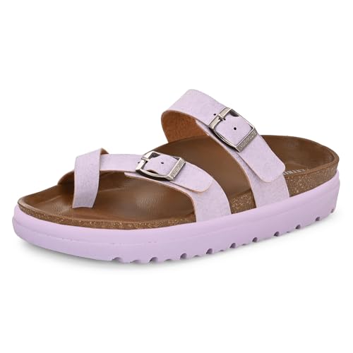 Image of Centrino Women's Berkin-Style Slip-On Sandals | Open Toe Design | Soft PU Footbed | Lightweight & Comfortable | Arch Support | On-Grip Sole | Casual Outdoor Wear (9228)