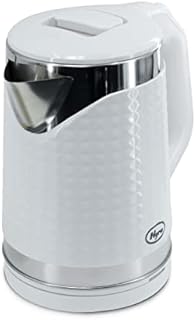 Nyra Electric Kettle, 1500W Boil Dry Protection & Auto Shut Off 1.8L 360 Degree Cordless, Portable & Stainless Steel Fast Boil Jug Kettle for Hot Water Tea or Coffee (Silver White)