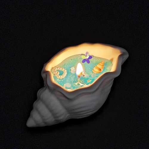 Seashell Aromatic Candle – Lemon Mint & Grapefruit Scent, Nutmeg