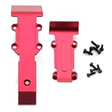 Aluminum Skid Plate Upgrade for Traxxas 1/16 RC Cars - E-REVO & Mini Slash - CNC-Machined Hop-Up Set (Red)