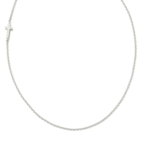 Kendra Scott Cross Inline Necklace, Sterling Silver