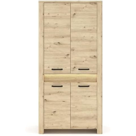 ok-living OKL geräumiger Kleiderschrank Mona mit LED Beleuchtung viel Stauraum Cover