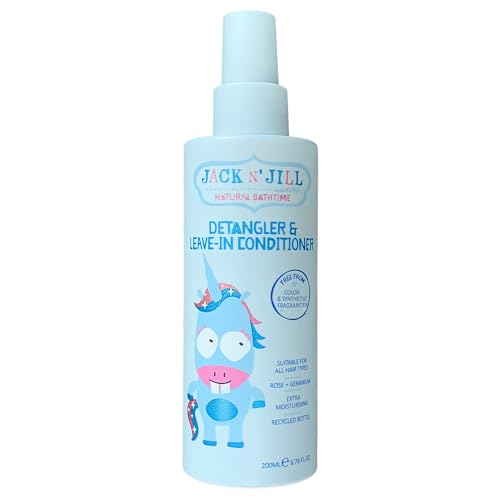 Image of Jack N' Jill Natural Bathtime Detangler and Leave-In, 200 mL (Pack of 1) | Detangler Spray for Kids, Suitable for All Hair Types, Baby & Toddler Hair Care Products, Cruelty-Free, Vegan