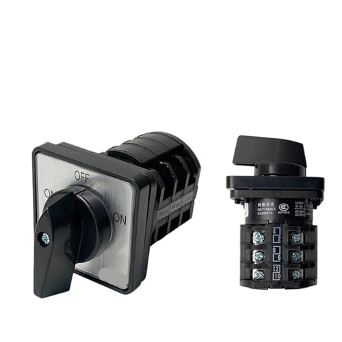 Interruptor de leva LW8-10 de 2 polos con circuito ON-OFF-ON y 12 contactos de plata de 10A