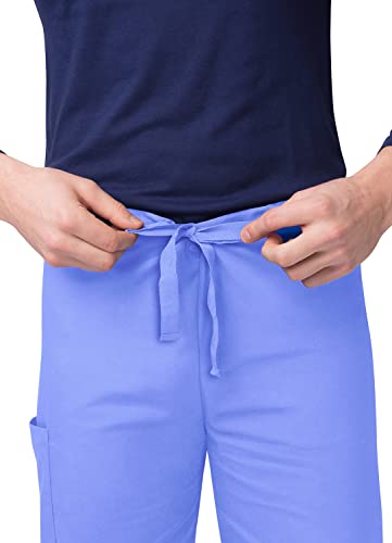 Sivvan Unisex Scrubs - Classic V-Neck Top & Drawstring Pants Scrub Set - S8400 - Ceil Blue - M #TOP4
