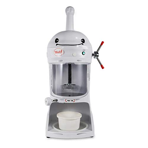 Gbonklong 350W Commercial Ice Shaver Shaved Ice Block Machine, Electric Snow Cone Maker with Ice Bucket, Stainless Steel Electric Dual Blades Commercial Ice Crusher Shaver Snow Cone Maker Machine