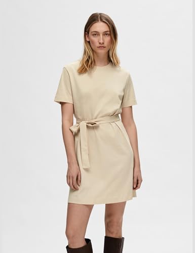 Robe courte type tee-shirt Selected Femme Slfessential Bouleau - 2