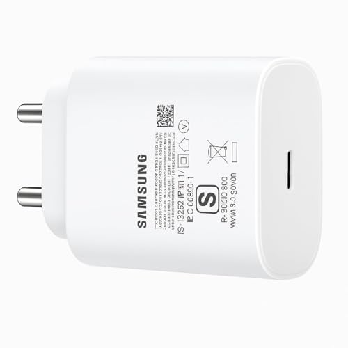 Image of RDG Samsung 25W USB-C Super Fast Charger Adapter | PD 3.0 Support | Compatible with Galaxy S24 /S23 /S22 /S21 /Note 20 /Note 10 / A73 /A53 /A33 /M33 /Fold /Flip Series, White