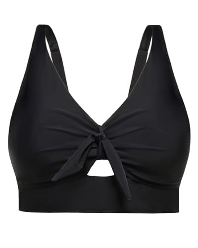 Plus Size Underwire Bikini Top - Women Push Up Swim Top Bra Keyhole Swimsuit Tops Only Bathing Suit Tops for Large Bust 2025 Black 18 Plus