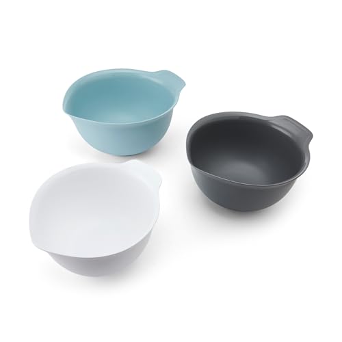 Image of KitchenAid Universal Nesting Plastic Mixing Bowls, Set of 3, 2.5 quart, 3.5 quart, 4.5 quart, Mulitcolored