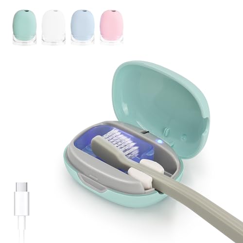 ELMWAY Toothbrush Holder, Toothbrush Cleaner Case, Portable USB C...
