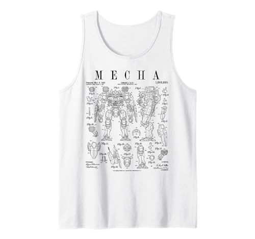 Mecha Mech Robot Vintage Patente Divertida Ciencia Ficción