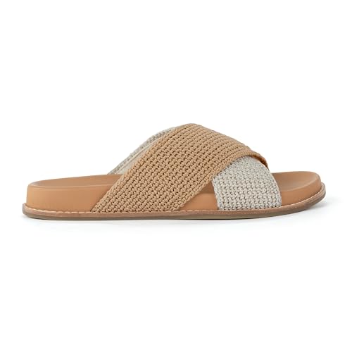 Image of The Sak Penelope Slide Sandal - Women's Flat Fashion Slides with Soft Cushion Sole -Hand Crochet Slip On Sandals For Everyday