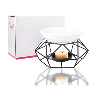 Brûleur à L’huile Aromatique, Brûleur à Huile Brule Parfum Bruleur Bougie Odeur Retrait Déshumidification, Décoration De Bureau à Domicile De Bougeoir à Huile Essentielle En Céramique Géométrique